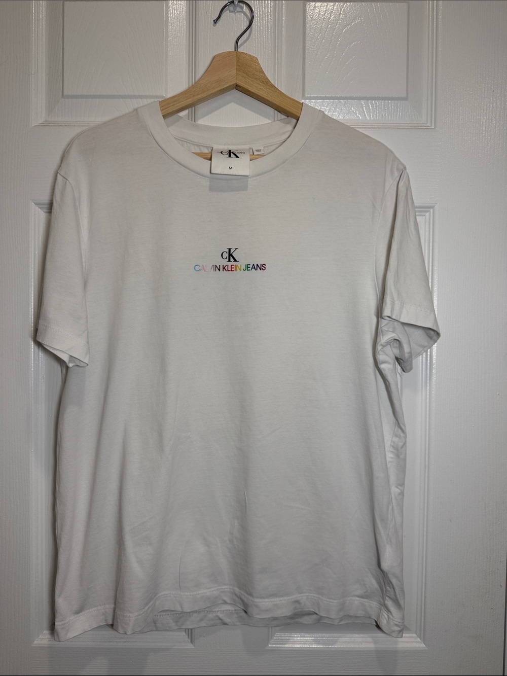 Calvin Klein Jeans White Short Sleeve Logo Crew Tee